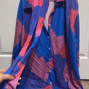 Colorful Abstract Button-Up Shirt